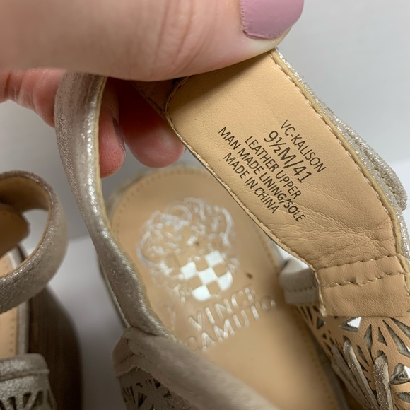 Vince Camuto Kalison Open Toe‎ Stacked Heel Sandal Size 9.5 - Picture 6 of 8